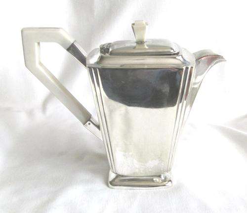 Vintage Silver Plated Art Deco Hot Water Pot from Blisful