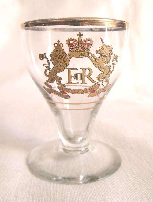 Vintage 1953 Queen Elizabeth ii Coronation Sherry Glass from Blisful