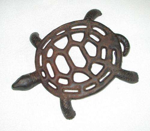 Vintage Cast -Iron Turtle Pot Trivet from Blisful