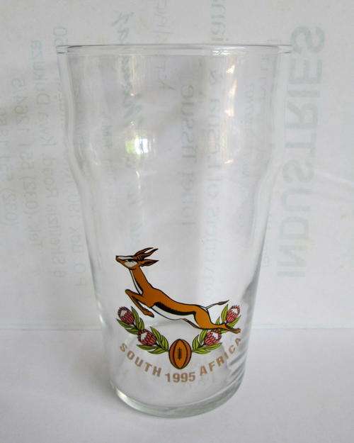 SPRINGBOK RUGBY : SOUTH AFRICA - 1995 : BEER GLASS from Blisful