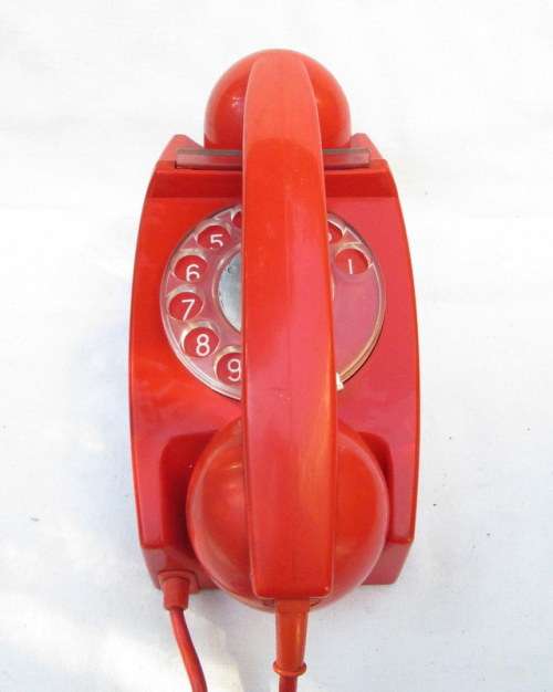 c1970's Retro Red "Hot Line" Rotary Dial Telephone from Blisful