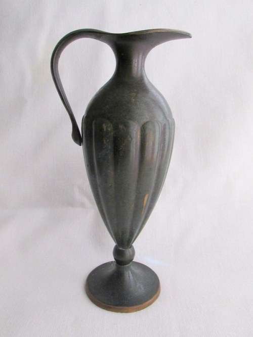 Vintage solid Bronze Judaica Oil Jug from Blisful
