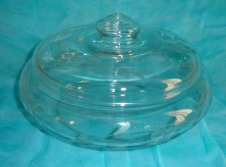 CUT GLASS " VINE " BOWL & LID from BLISFUL