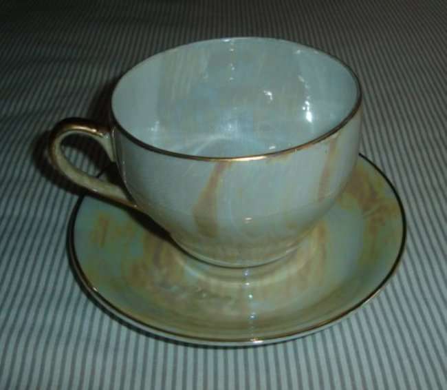 LARGE PORCELAIN PEARLSCENT SAND  BREAKFAST DUO from BLISFUL