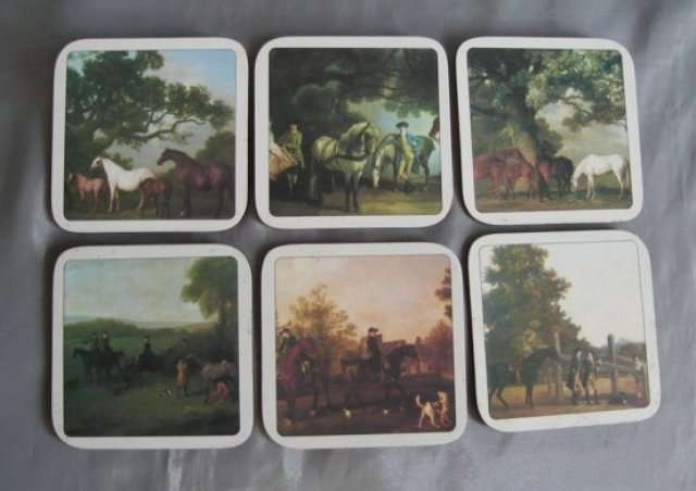 6 X HUNTING SCENE COASTERS from BLISFUL
