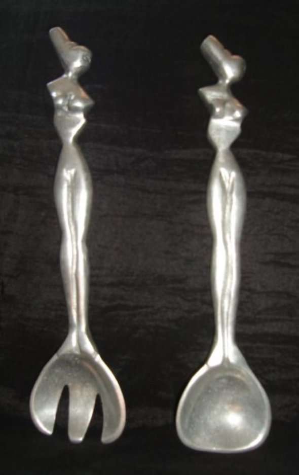 PAIR oF NUDE HANDLE SALAD TONGS from BLISFUL