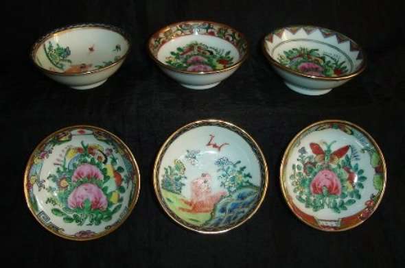 6 X HAND PAINTED WASABI BOWLS from BLISFUL