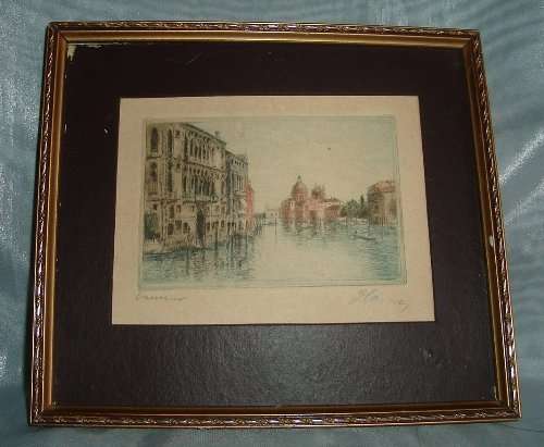 FRAMED ORIGINAL ' VENICE " SIGNED from BLISFUL