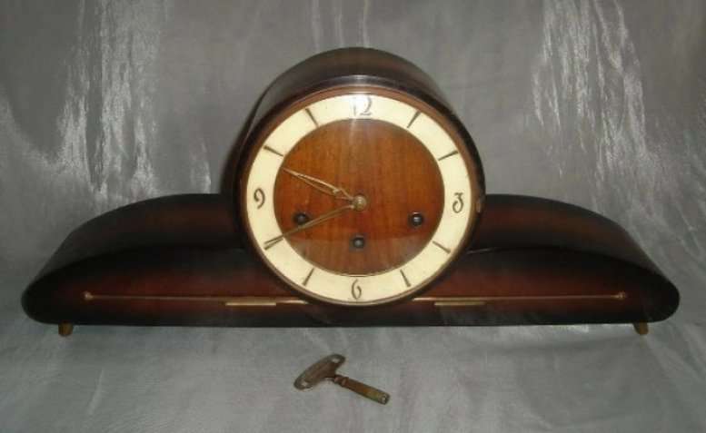 ART DECO SIGNED GERMAN SCHATZ & SOHNE W1 MANTEL CLOCK c1920's from BLISFUL