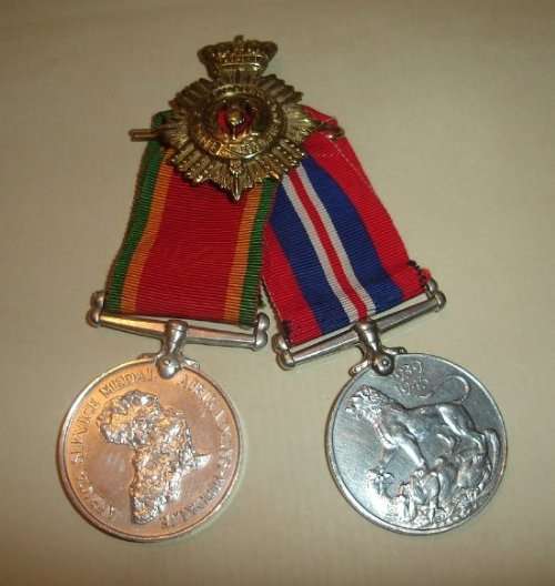 WWII - AFRICA SERVICE MEDALS ( 2 ) -- issued to 2084 MC KINSEY from BLISFUL