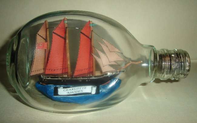 SHIP " CHARLOTTE RHODES " in GLASS " HAIG " BOTTLE from BLISFUL