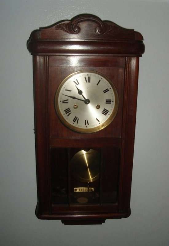 1920s GERMAN - WURTTZMBERG - WOOD CASE WALL CLOCK from BLISFUL