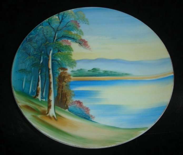 ITALIAN LAMODE "BAY" SCENE HAND PAINTED WALL PLATE from BLISFUL