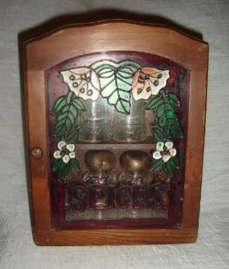 STAINED GLASS WOODEN SPICE CABINET from BLISFUL