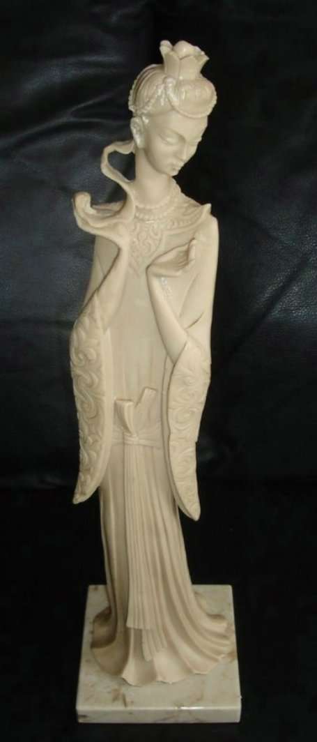 VINTAGE CROWNED ORIENTAL PRINCESS FIGURINE - SIGNED from BLISFUL