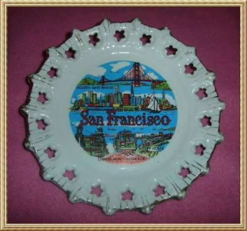 PIERCED PORCELAIN " SAN FRANCISCO " WALL PLATE from BLISFUL
