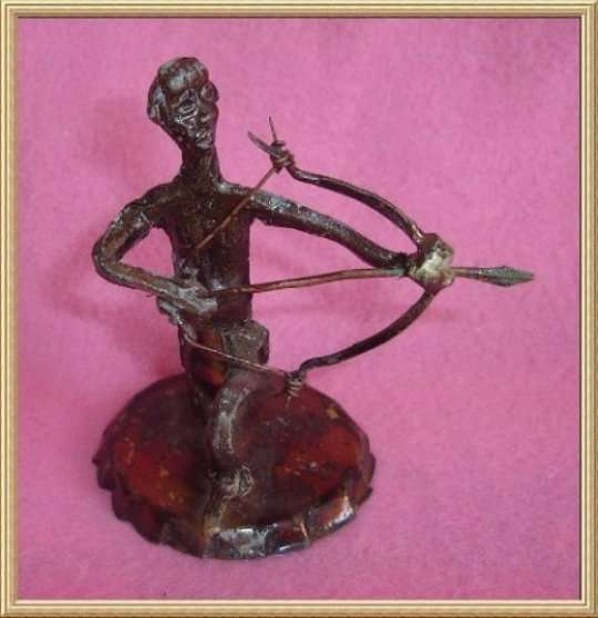 HAND CARFTED METAL BUSHMAN FIGURINE TRIBAL ART from BLISFUL