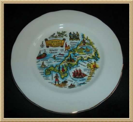 ROYAL DUCHY " CORNWALL Land of History and Legend " RACK PLATE from BLISFUL