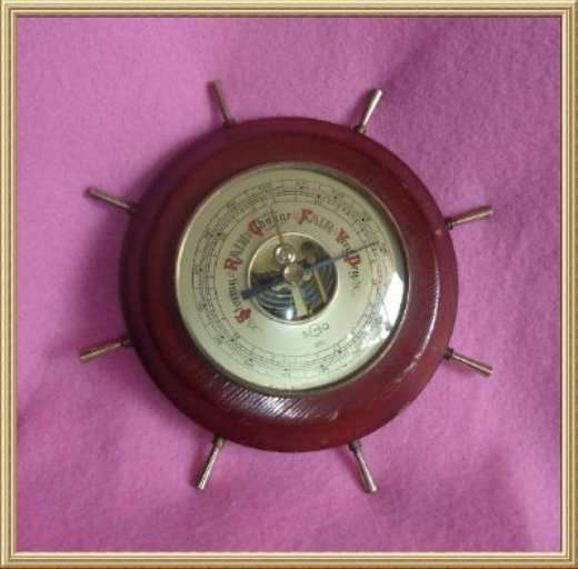 GERMAN SUNDO SHIP WHEEL BAROMETER from BLISFUL