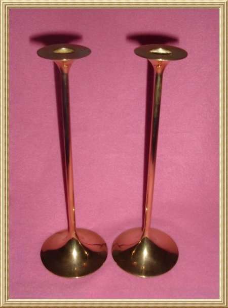 PAIR of SOLID BRASS CANDLE STICKS from BLISFUL