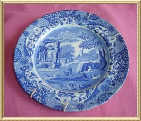 VINTAGE COPELAND SPODE'S ITALIAN SCENIC BLUE & WHITE WALL PLATE from BLISFUL