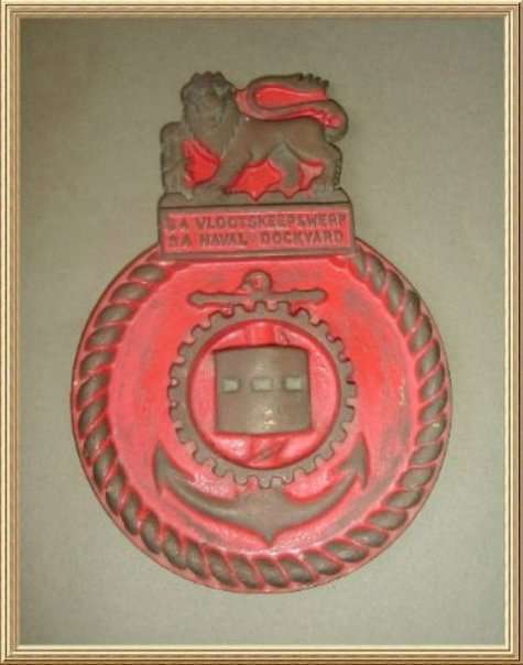 Solid Cast Iron " SA VLOOTSKEEPSWERF, SA NAVAL DOCKYARD " Sign from BLISFUL