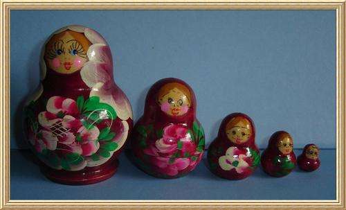 5 in 1 Wooden Hand Painted Russian Dolls from Blisful