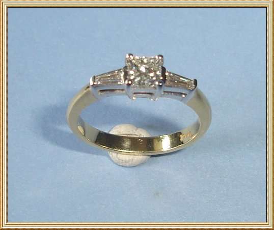 18ct Yellow & White Gold Princess Cut Natural Diamond ( app. 0.45ct ) Ring from Blisful