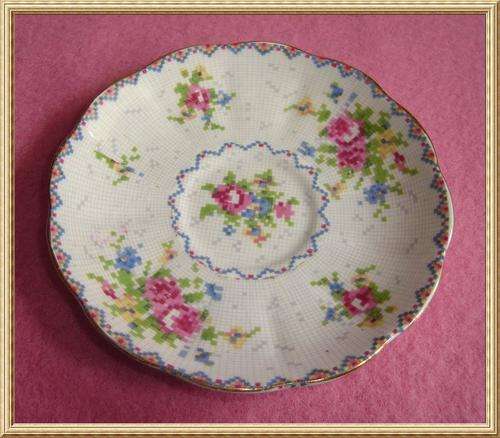 Royal Albert " Petit Point " footed saucer from Blisful