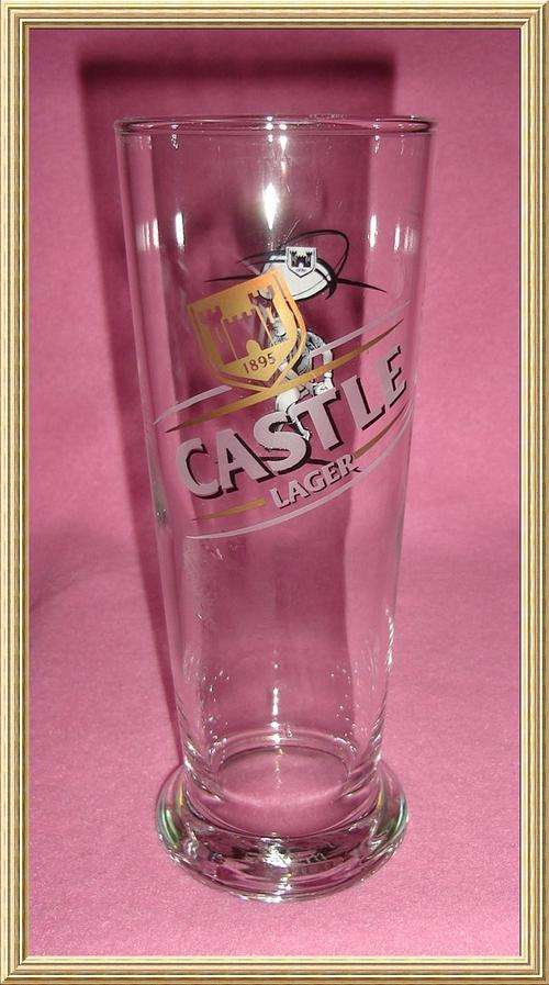Large 1895 Castle Lager Rugby Glass - 0.5lt from Blisful