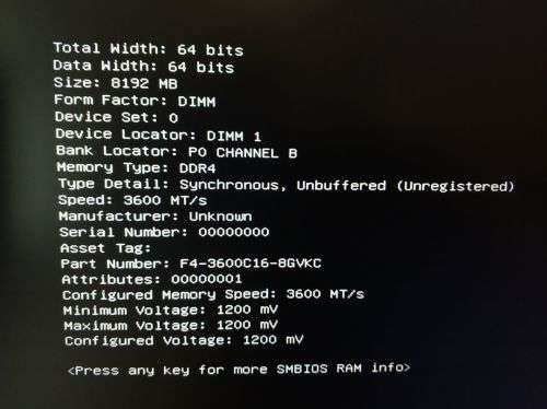 G.Skill Ripjaws V DDR4 3600 CL16 8GB (1x 8GB)