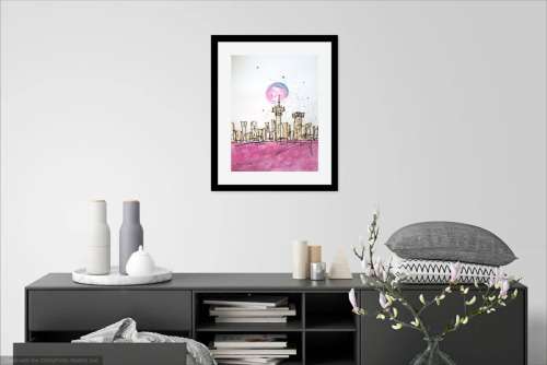 ART SALE - HILTON EDWARDS - CITYSCAPE - GALLERY RETAIL R4 000