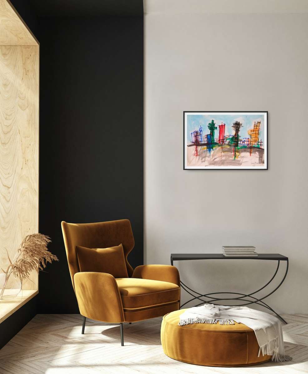 Hilton Edwards Abstract Art Painting - cityscape