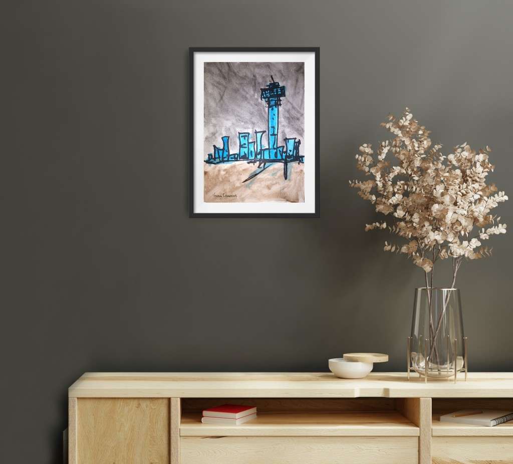 Hilton Edwards Abstract Art Painting - cityscape Gallery Retail R2 000