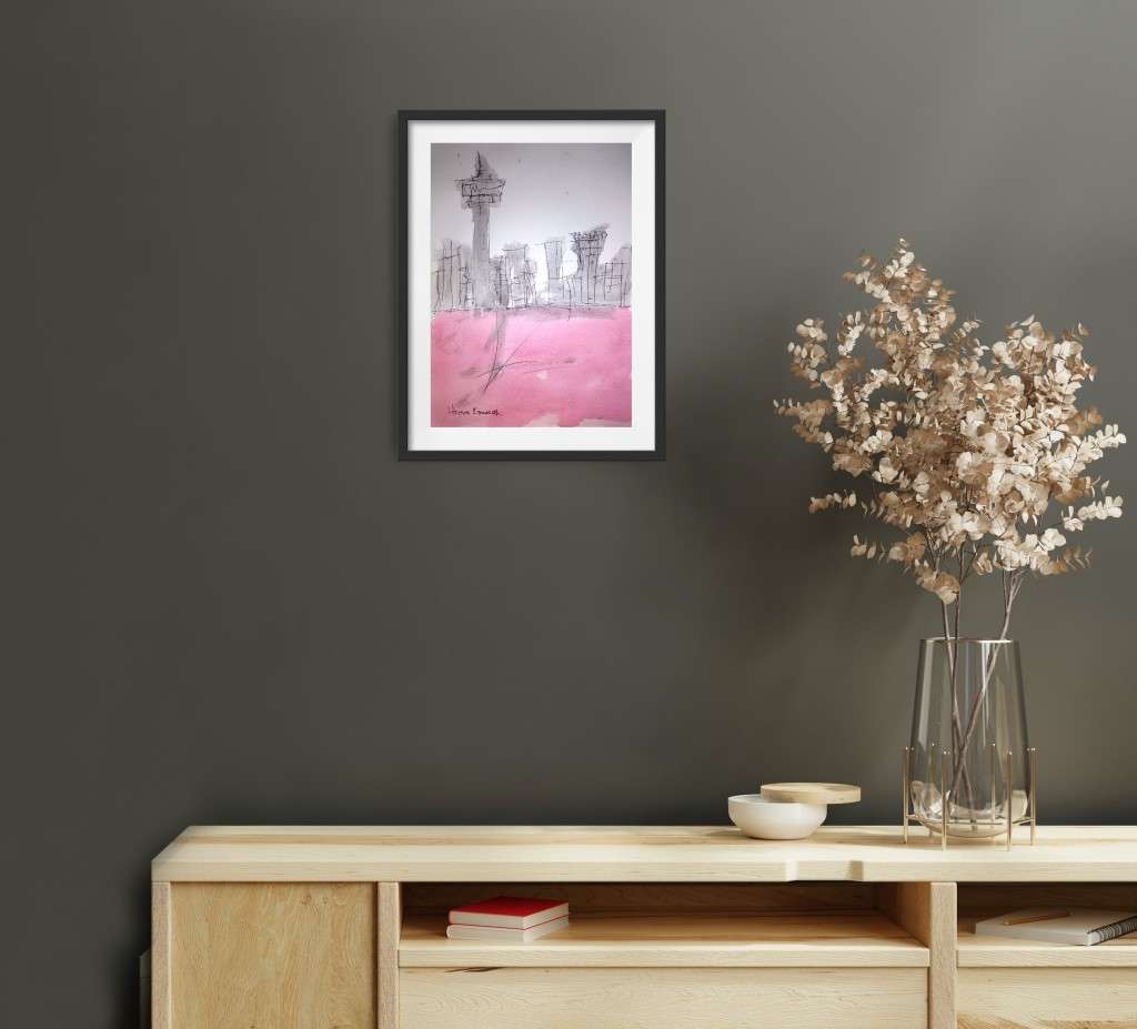 Hilton Edwards Abstract Art Painting - cityscape Gallery Retail R2 000