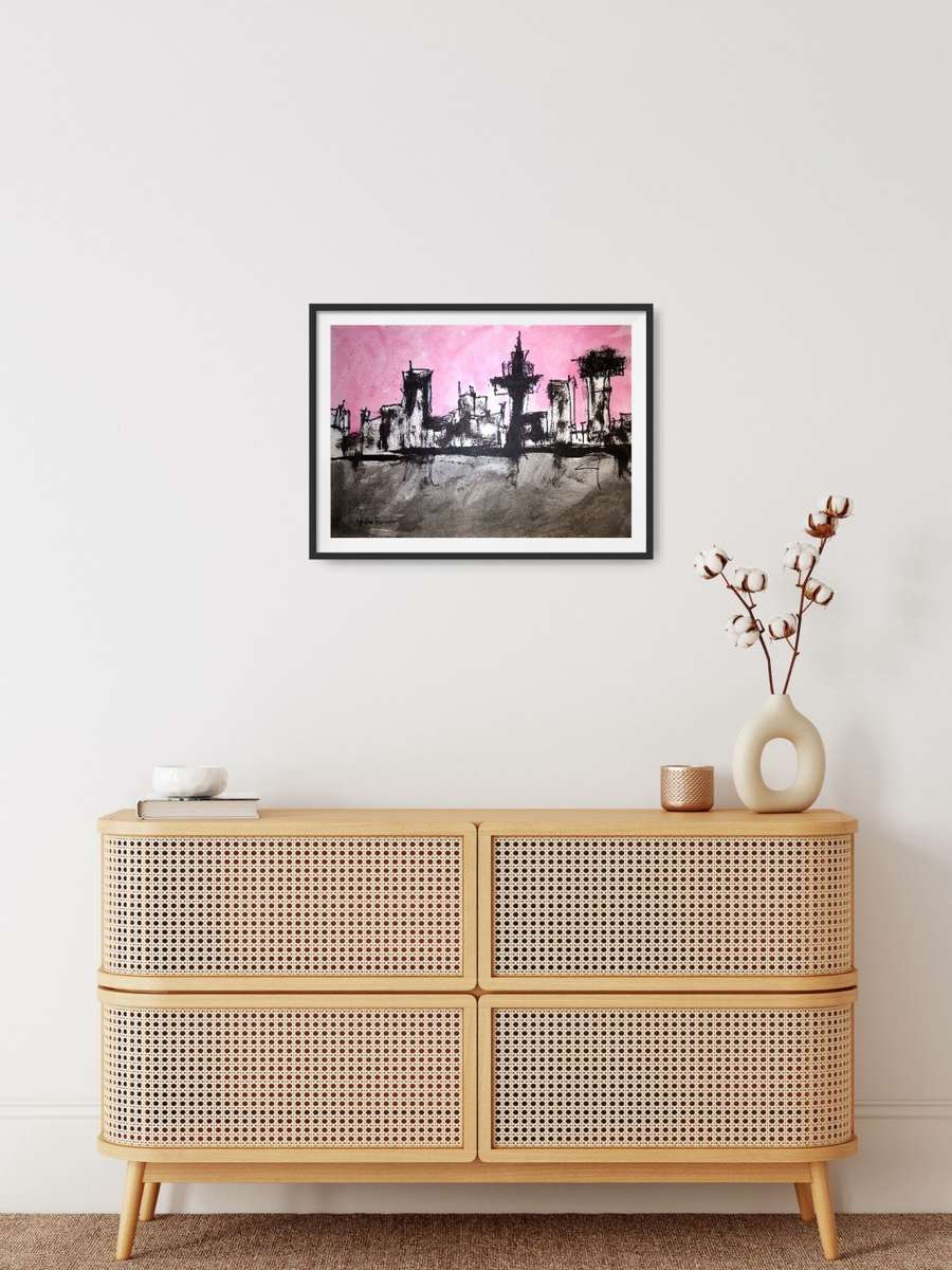 Hilton Edwards Abstract Art Painting - cityscape