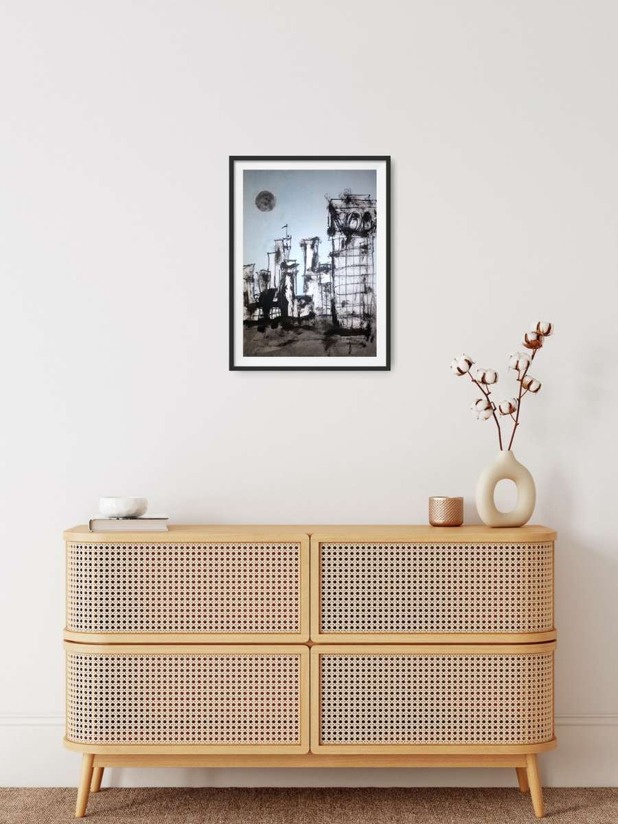 Hilton Edwards Abstract Art Painting - cityscape Gallery Retail R4 000