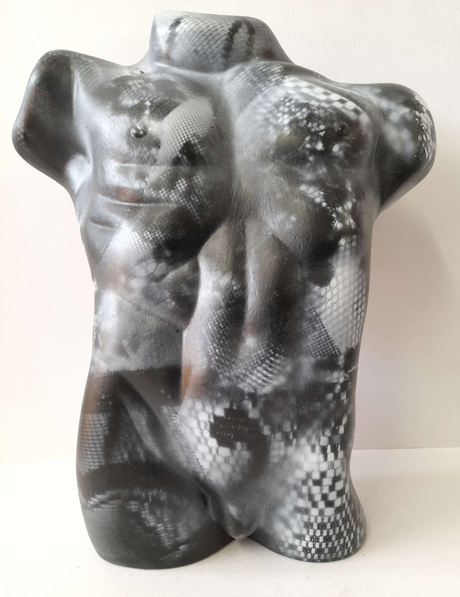 Hilton Edwards Abstract Art - ceramic male torso