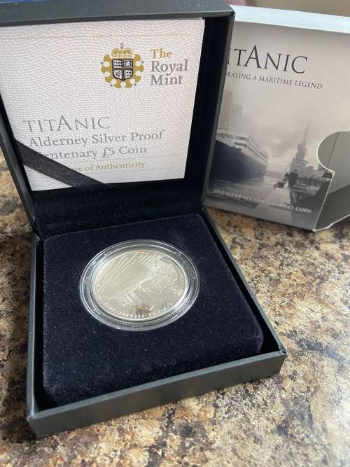2012 Alderney Titanic Royal Mint Silver Proof £5 Five Pound