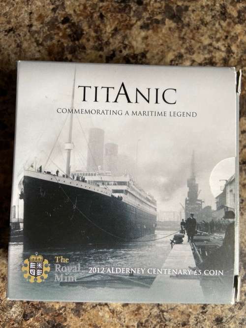 2012 Alderney Titanic Royal Mint Silver Proof £5 Five Pound