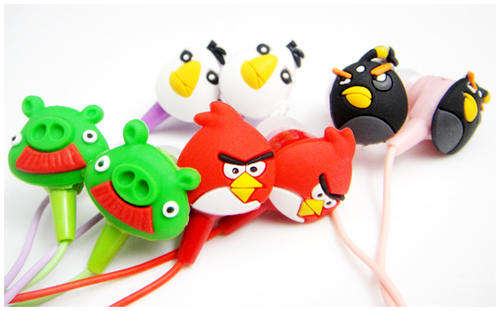 angry bird earphone  (red,blue)