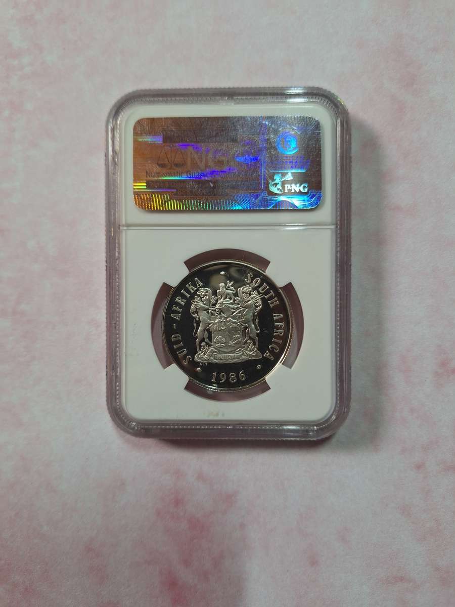 1986 SOUTH AFRICAN SILVER R1 - JOHANNESBURG ANNIVERSARY