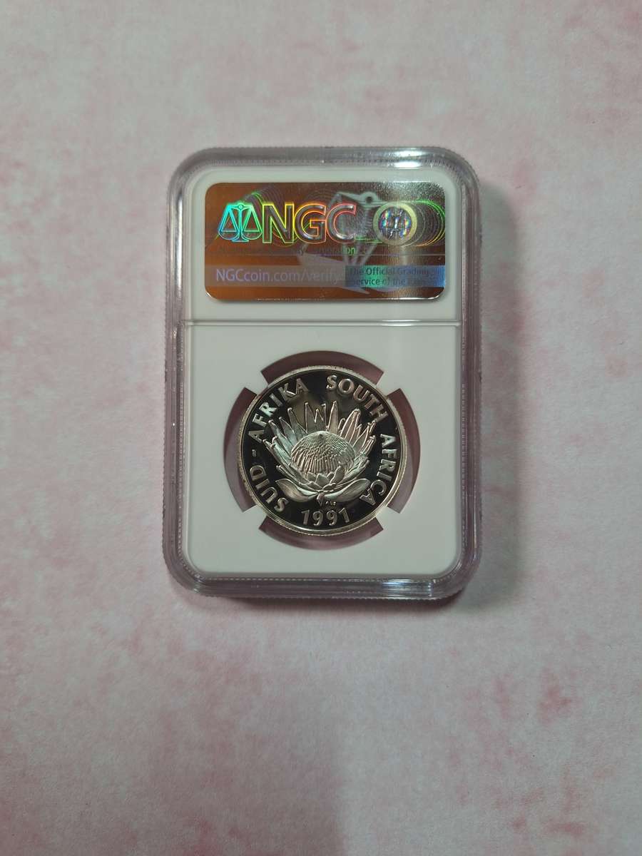 1991 SOUTH AFRICAN SILVER R1 - NURSING SCHOOLS PF69 ULTRA CAMEO
