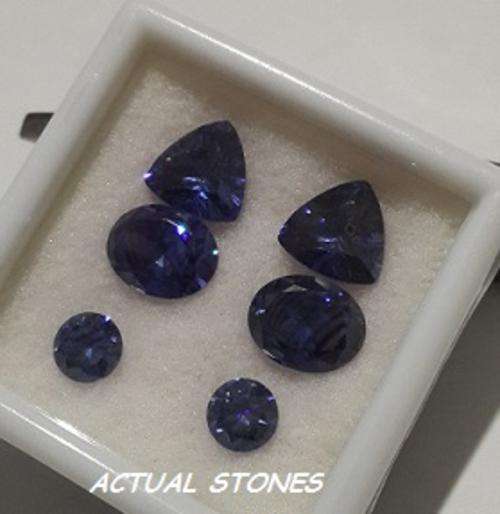 ***VIVID BLUE TANZANITE- OVAL/ROUND/TRILLION****SIMULATES