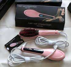 Fast Hair Straightener Electric Hair Brush Comb Magic straightener Brush LCD Display