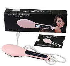 Fast Hair Straightener Electric Hair Brush Comb Magic straightener Brush LCD Display
