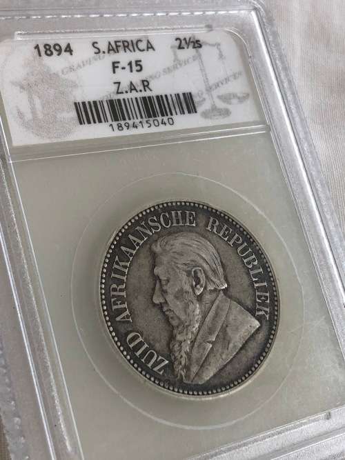 1894 Half Crown SACGS graded F15