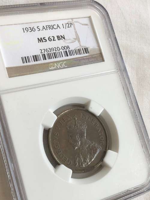 1936 half penny NGC MS62BN
