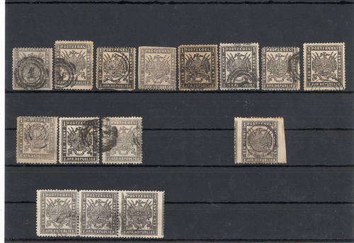 Big collection of ZAR 1d black - 31stamps