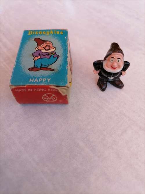 Disney Disneykins HAPPY - 1961 by Marx Toys - Hand Painted - Highly Collectable - ORIGINAL BOX